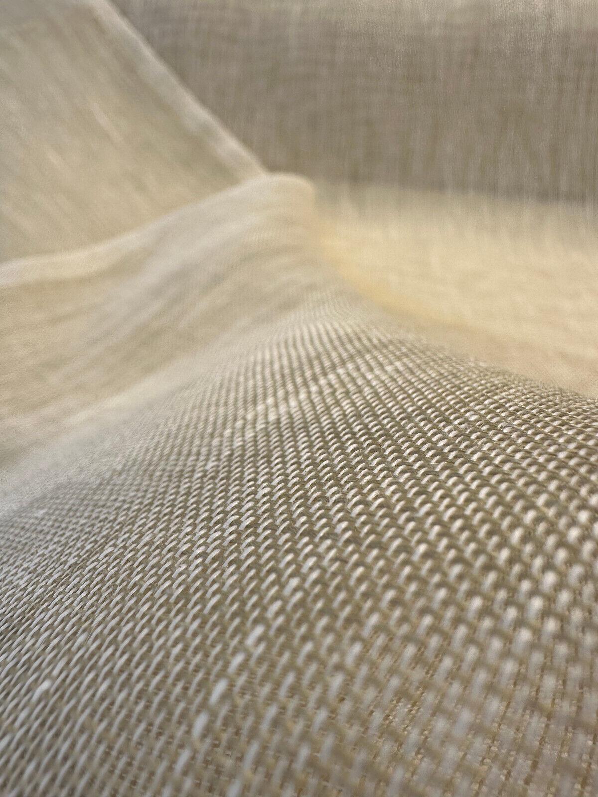 Belgian Linen Sheer Fabric - Ecru Solid, 59" Width (1 Yard)