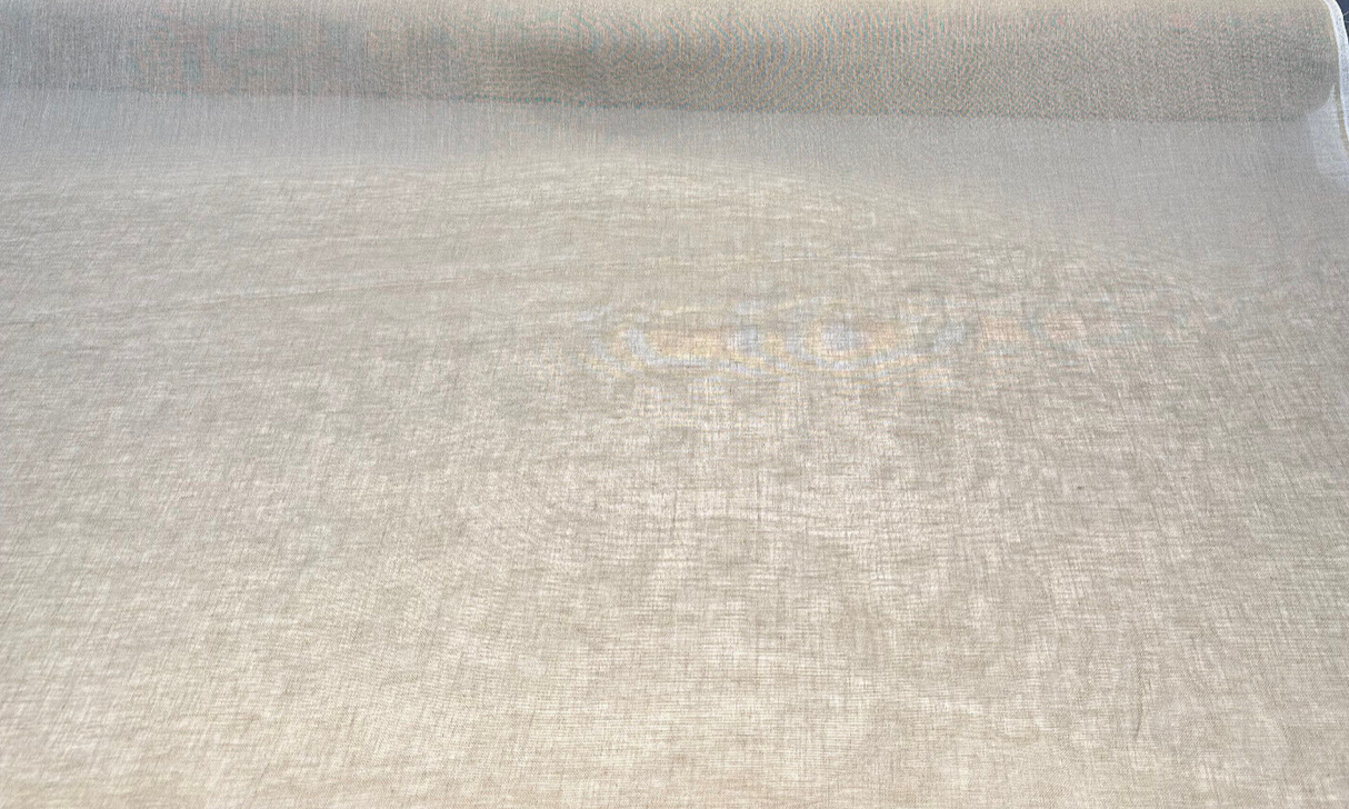 Belgian Linen Sheer Fabric - Sand Solid, 59" Width (By The Yard)