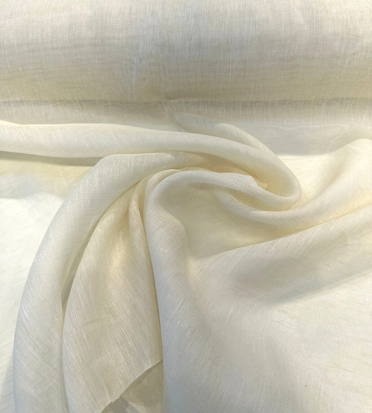 Belgian Linen Sheer Fabric - Bone Beige Solid, 59" Width (By The Yard)