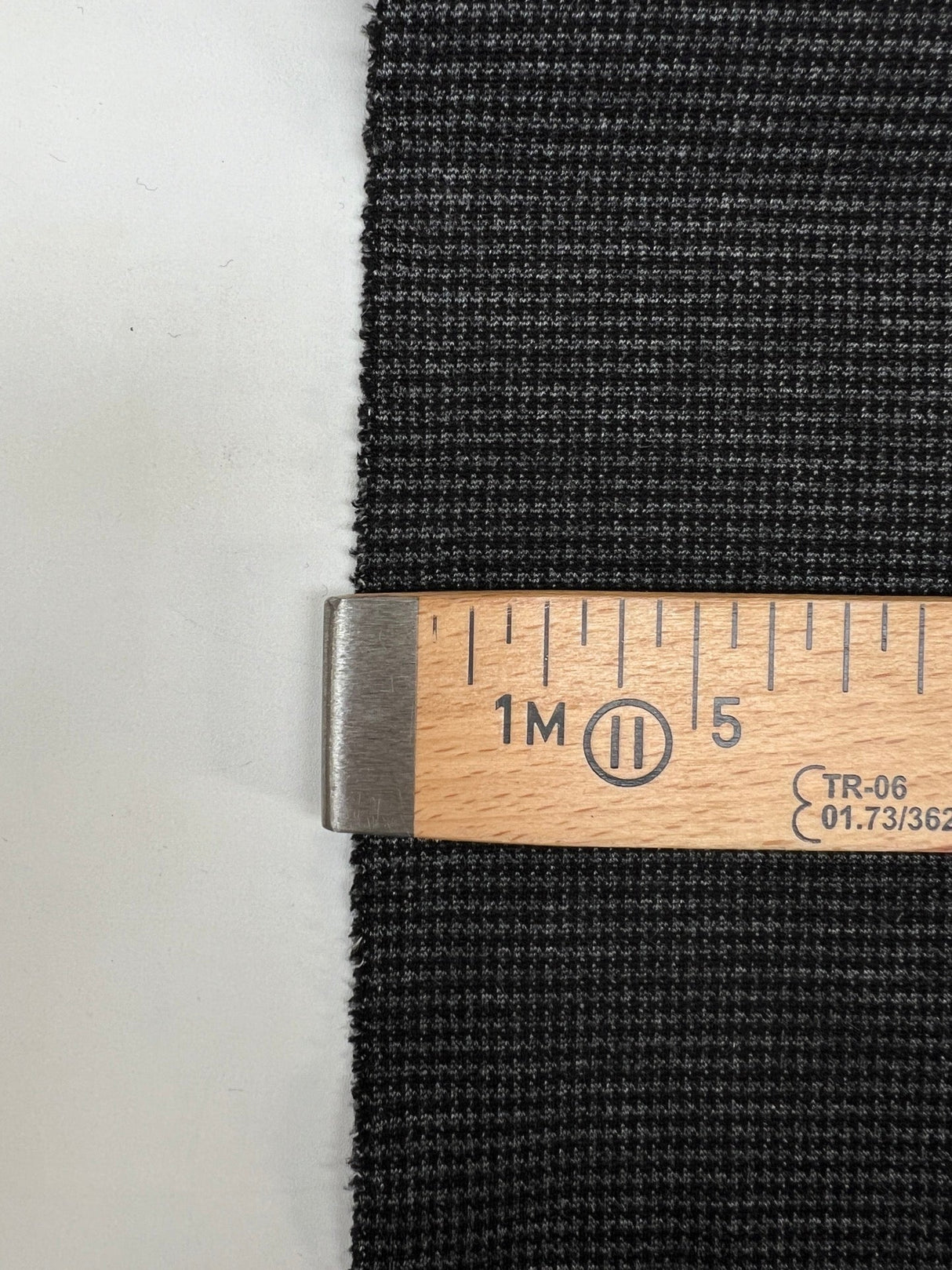 Cotton Blend Knitted Checked Gray Black Fabric