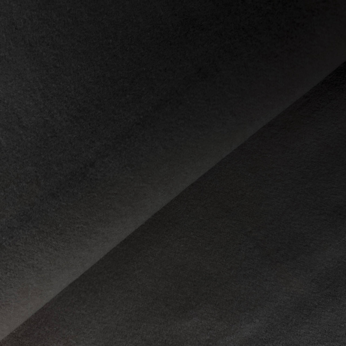 Black Plush Wool Coating Fabric - Black Solid, 58/60" Width (1 Yard)