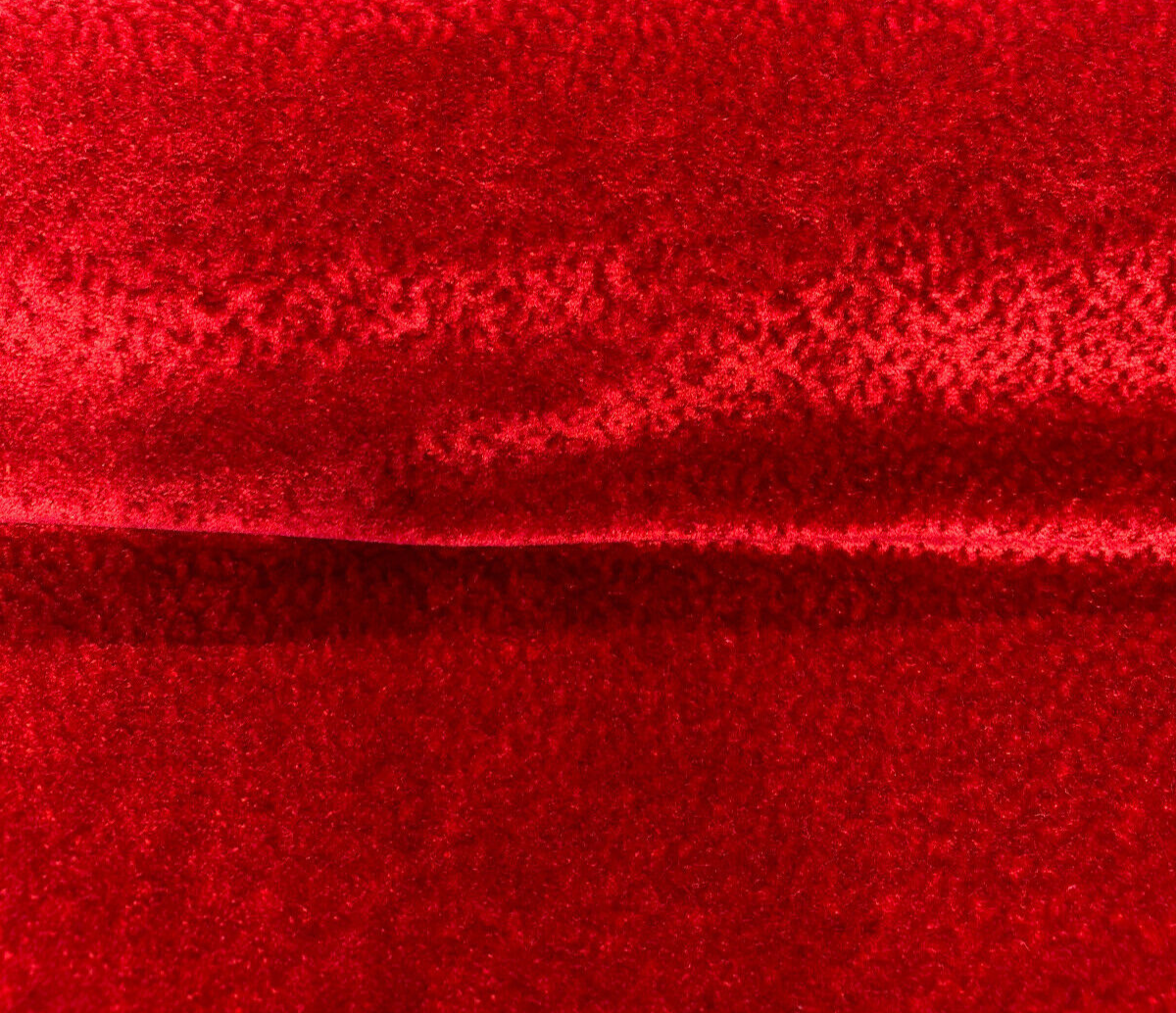Castello Red Mohair German Upholstery Fabric - Woven Texture, 54" Width (1 Yard)