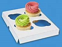 4 Count Cupcake Insert for 8 x 8 Cake Box - 10 Pack