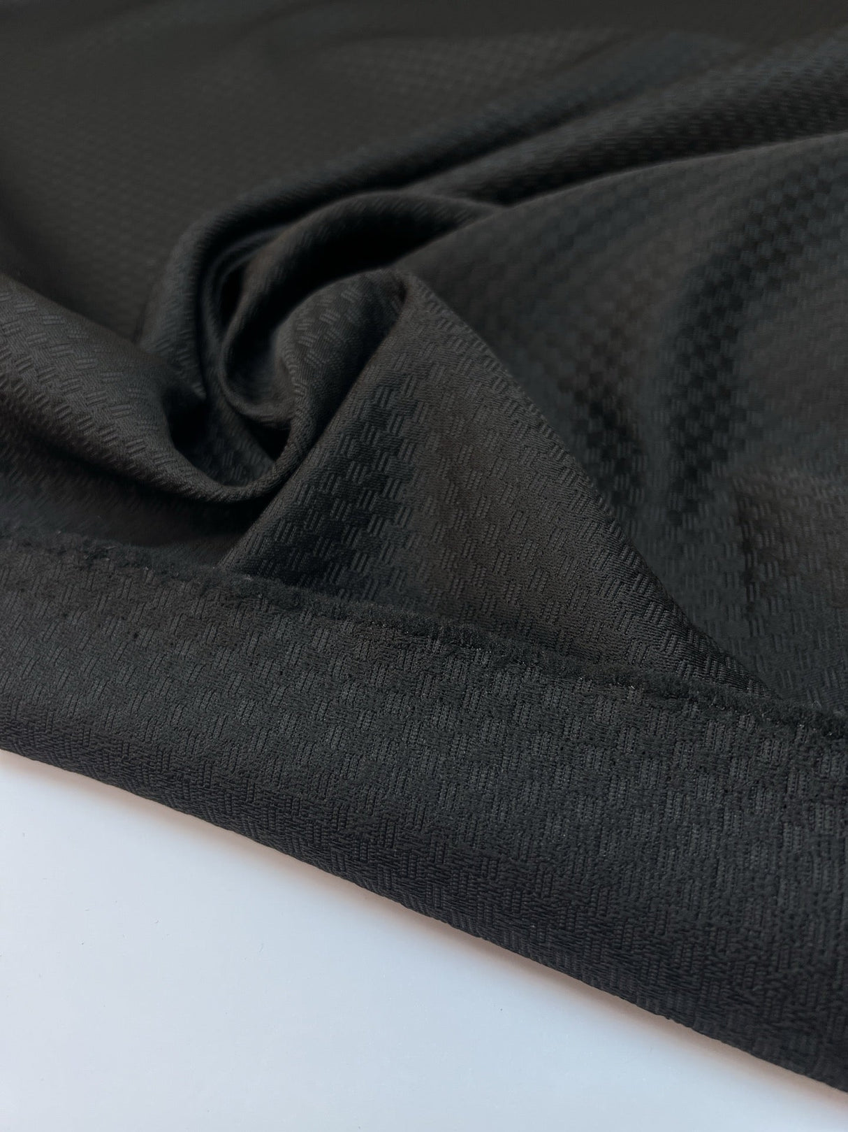 Black Jacquard Polyester Suit Fabric