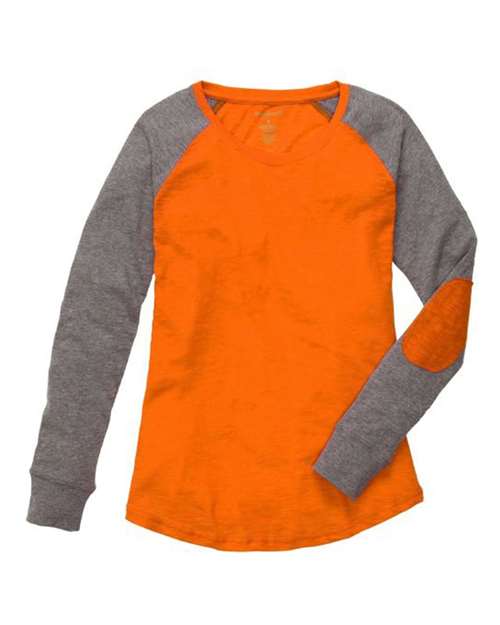 Women's Preppy Patch Slub Long Sleeve T-Shirt