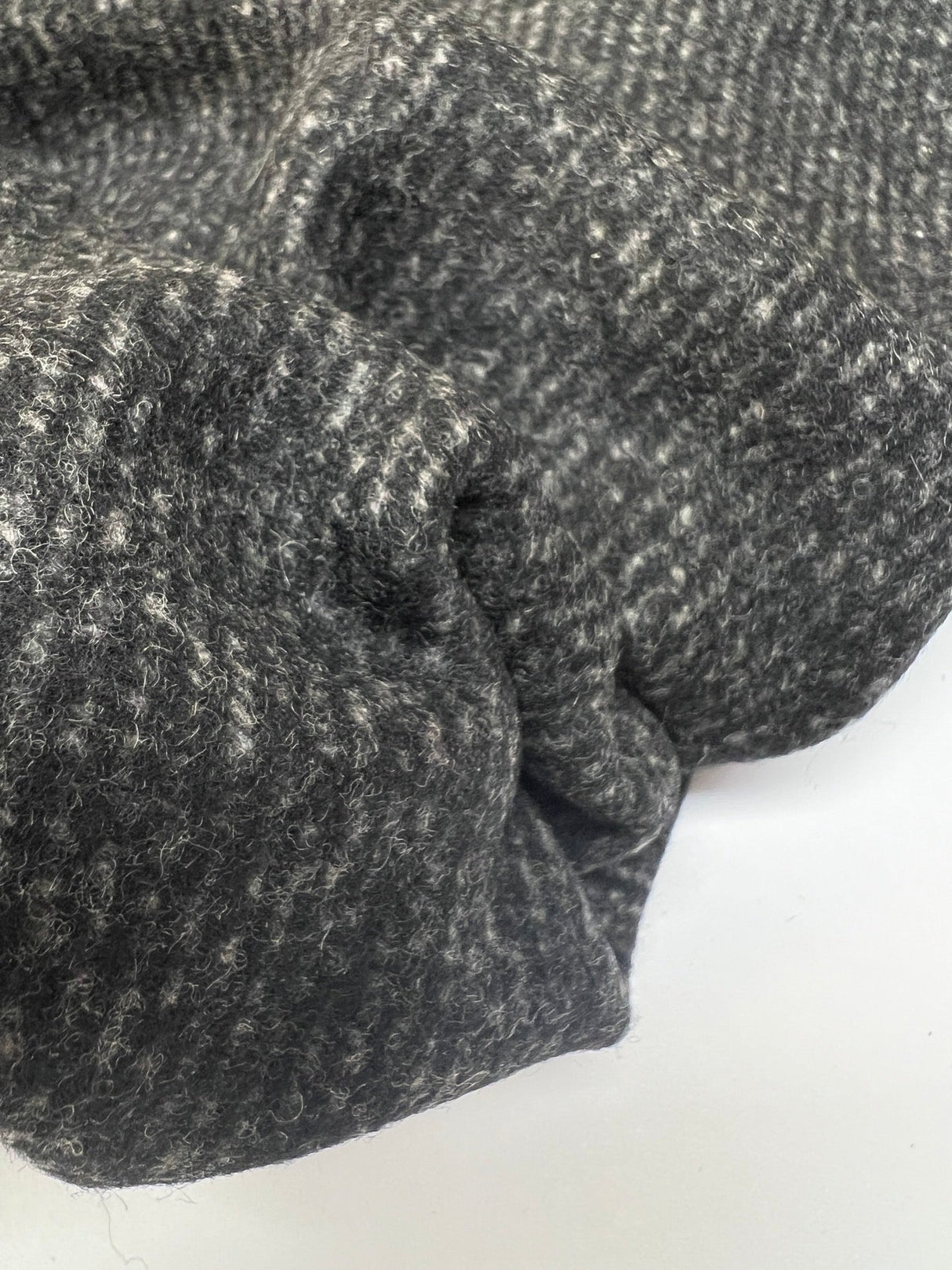 Italian Wool Tweed Fabric Gray Shade