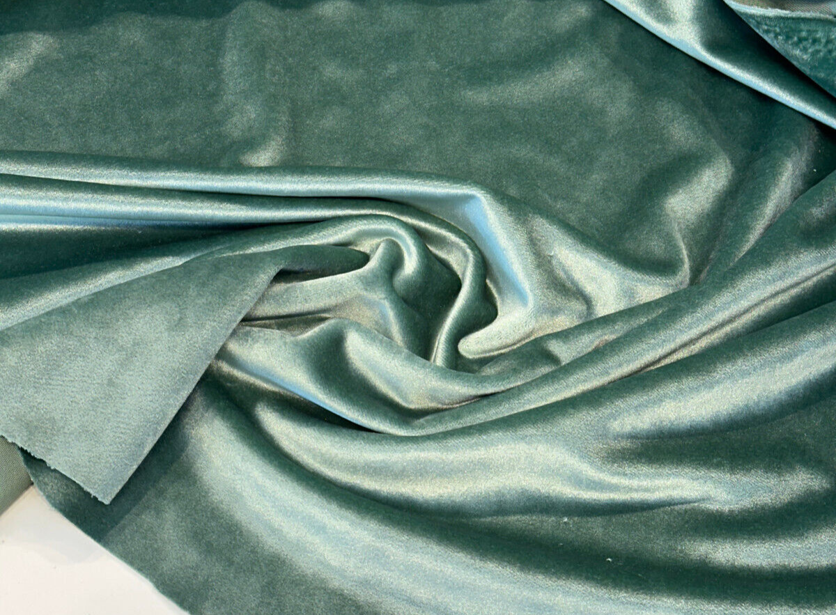 Exclusive Velveteen Polyester Fabric - Aqua Velveteen, 60" Width (1 Yard)