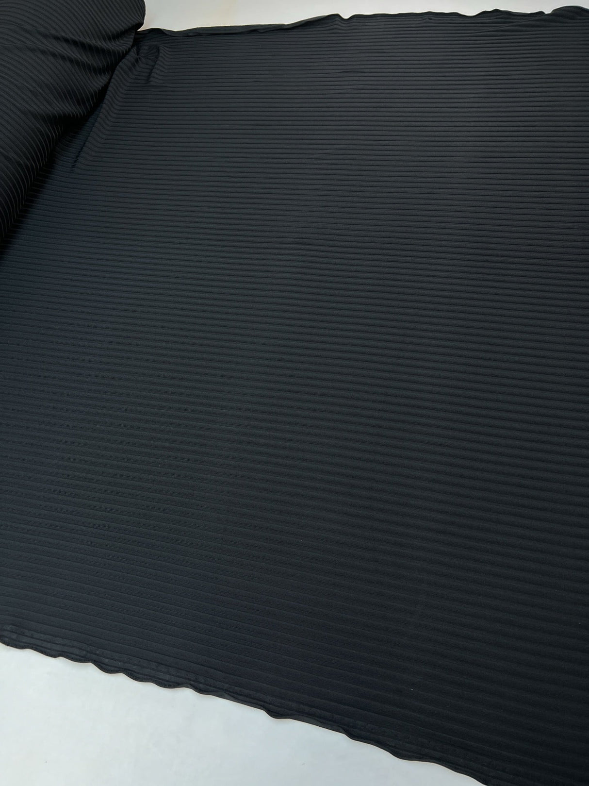 Black Polyamide Elastane Ribbed Knit