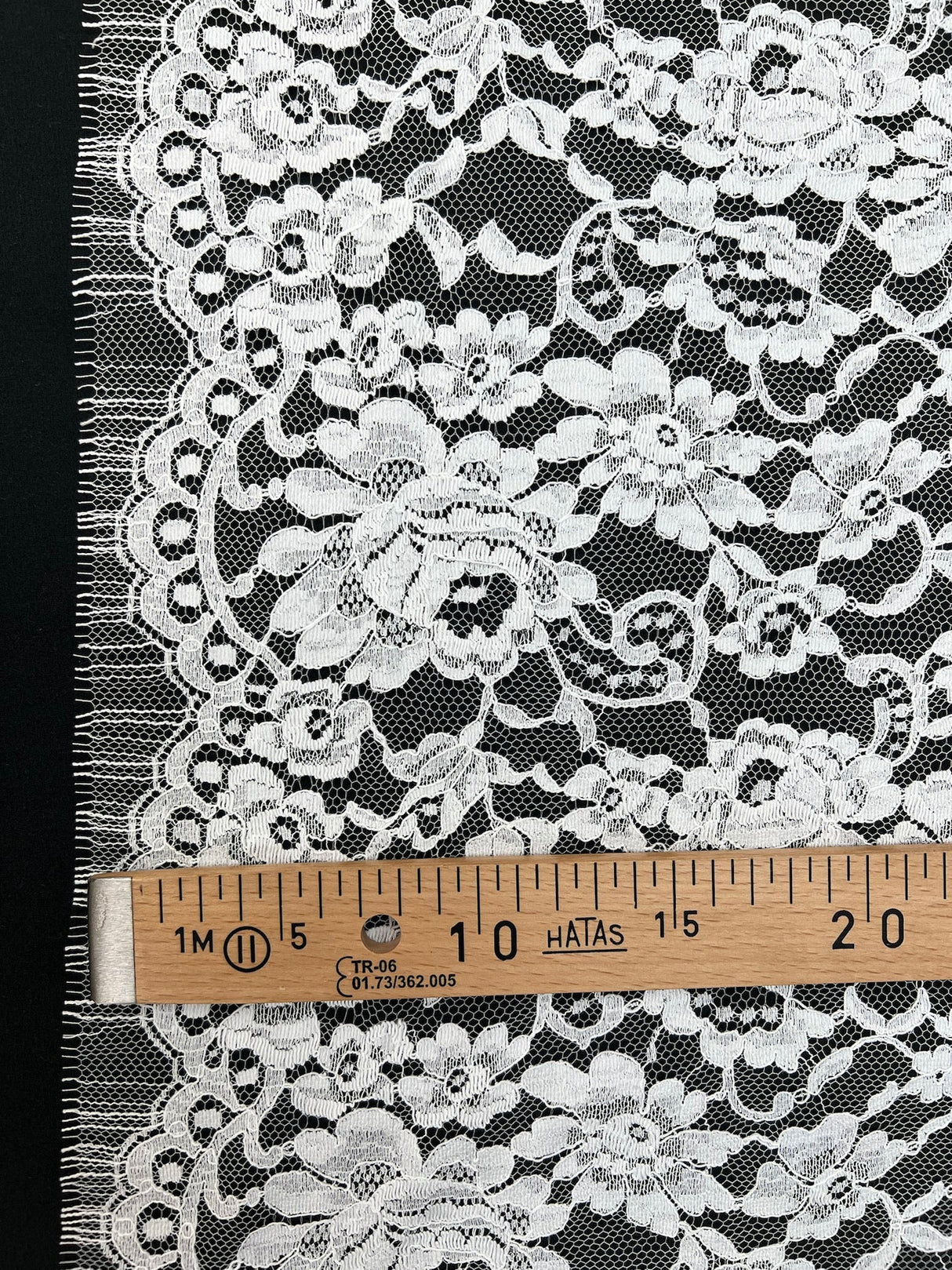 Cotton Lace Mesh Floral White
