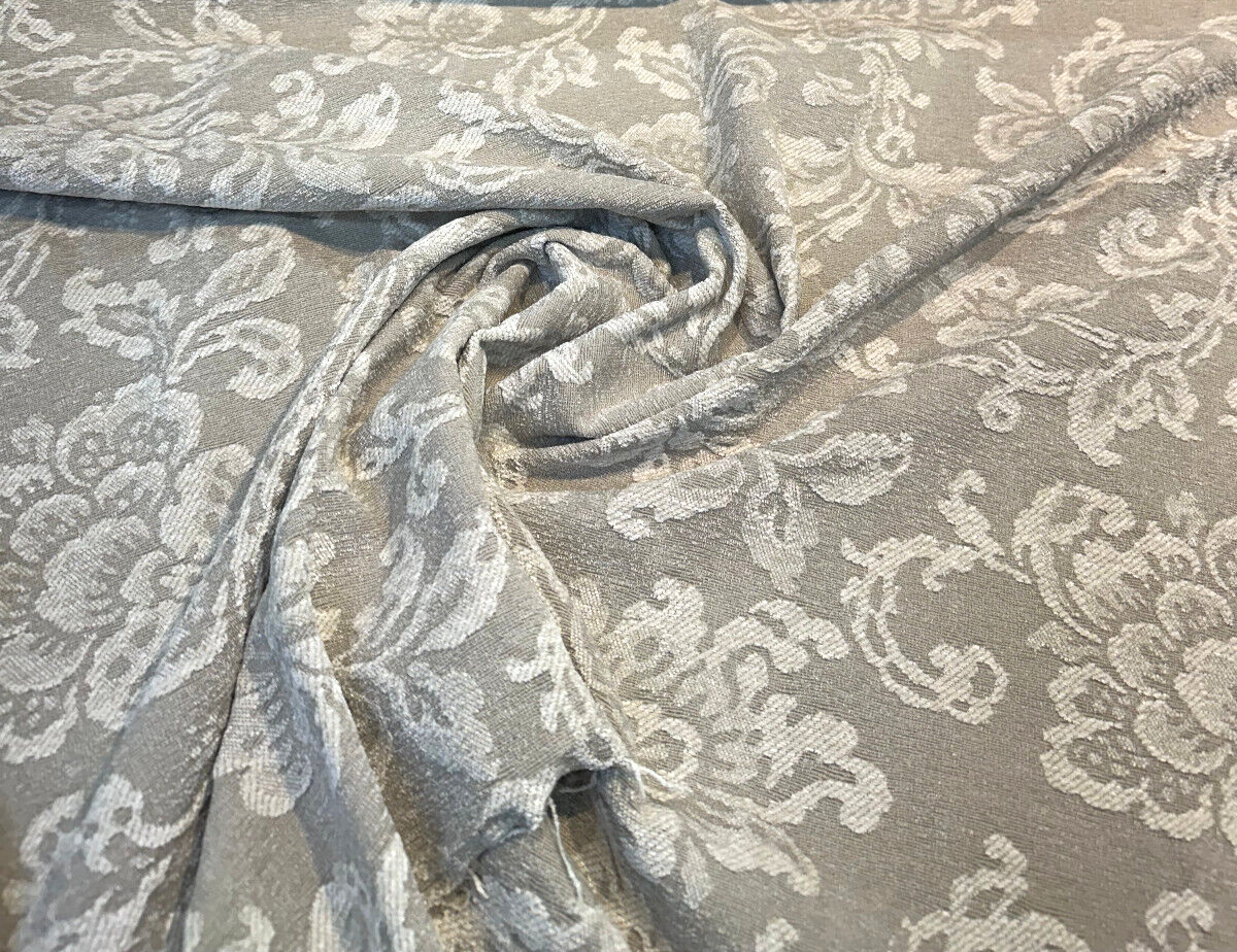 Gianna Parchment Floral Pumice Chenille Upholstery Fabric - Pumice Beige Floral, 58" Width (1 Yard)