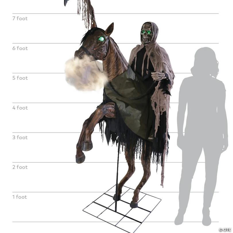 78" Reaper's Ride Horse & Rider Animated Prop with Light-Up Eyes
