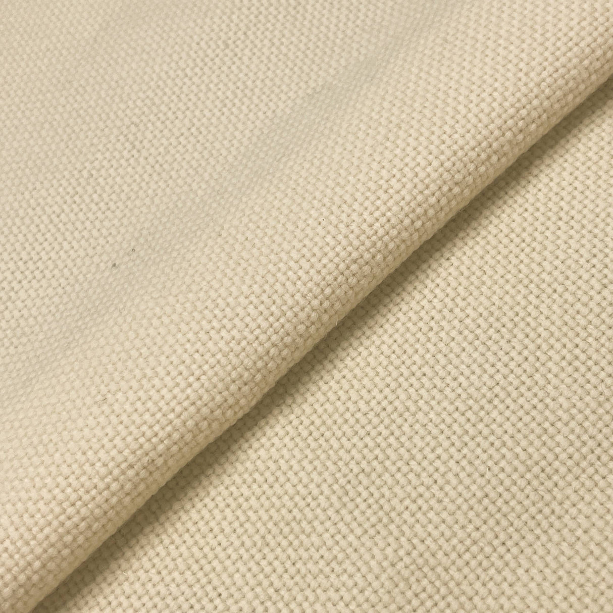 Cream Wool Blend Fabric - Cream Solid, 58/60" Width