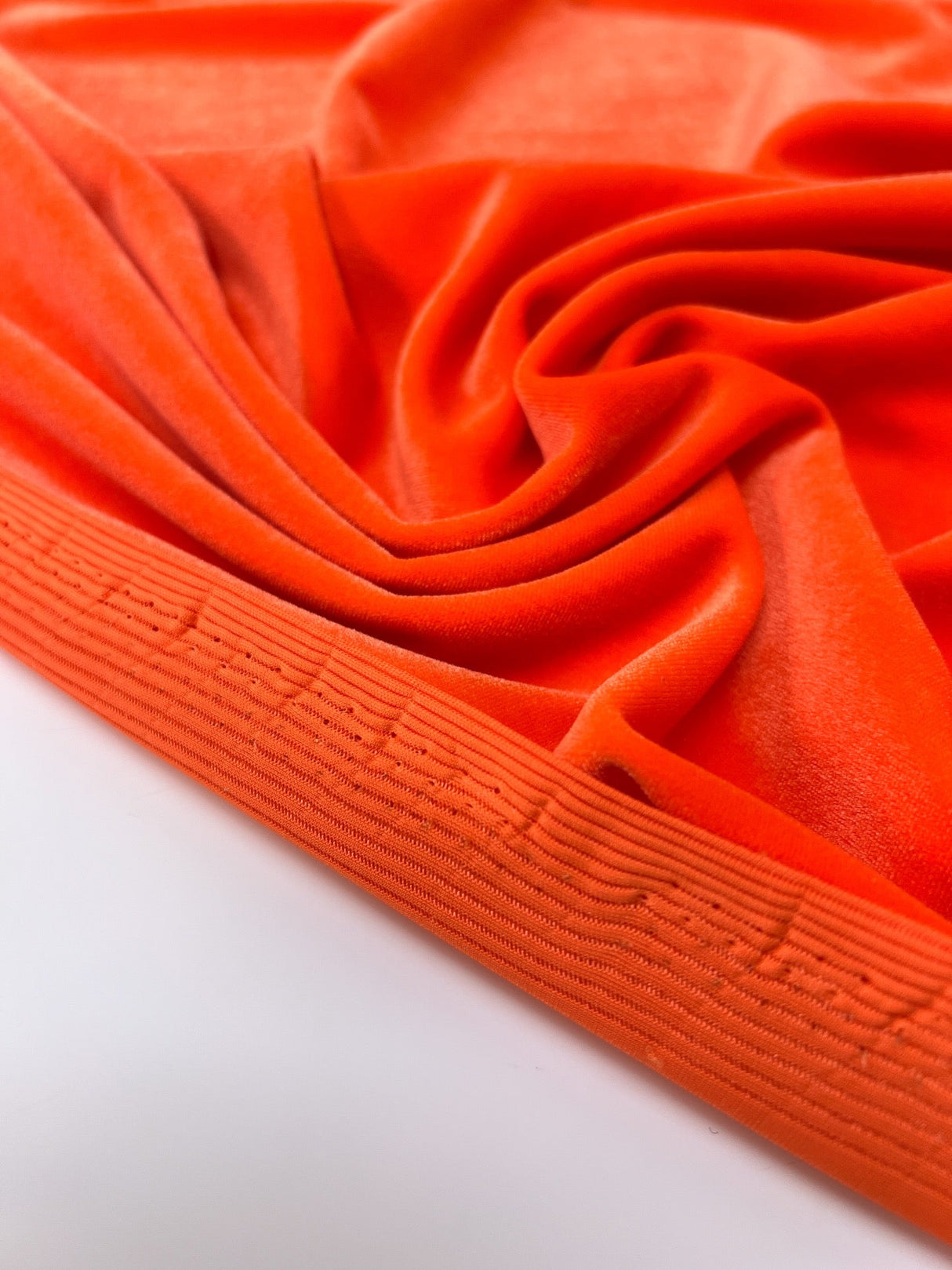 Orange Velour Knitted Fabric