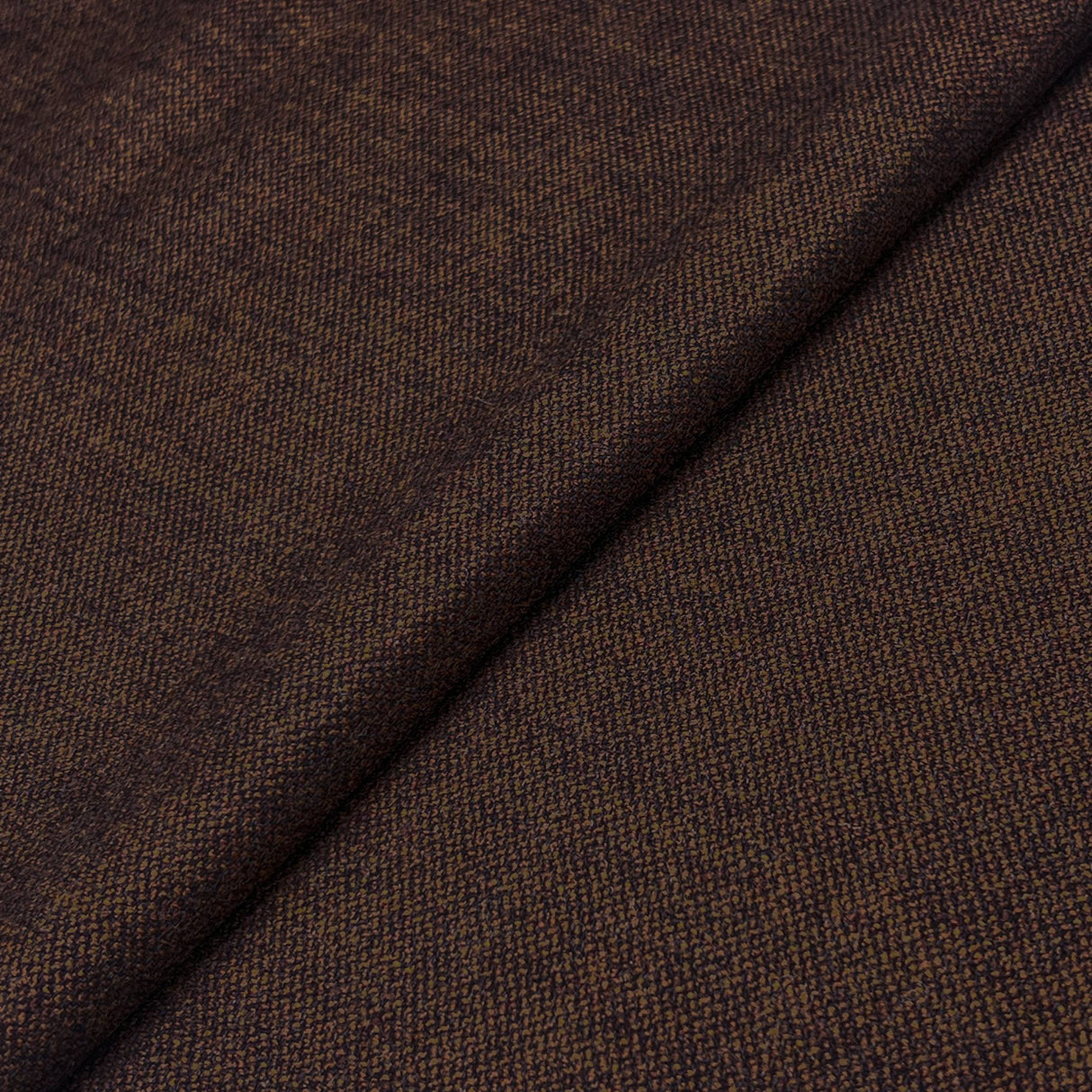 Reddish Brown Texture Wool Tweed Fabric - Reddish Brown Texture, 60" Width