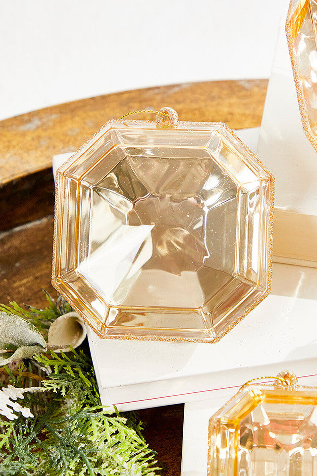 Champagne Jewel Ornament 4 Inch to 5 Inch Luxury Holiday Decor
