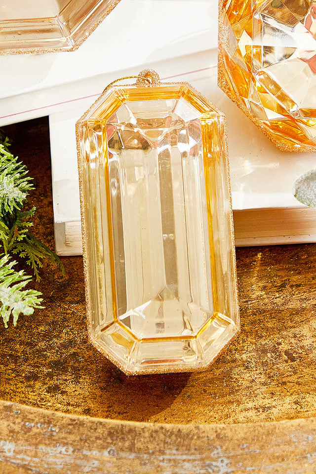 Champagne Jewel Ornament 4 Inch to 5 Inch Luxury Holiday Decor