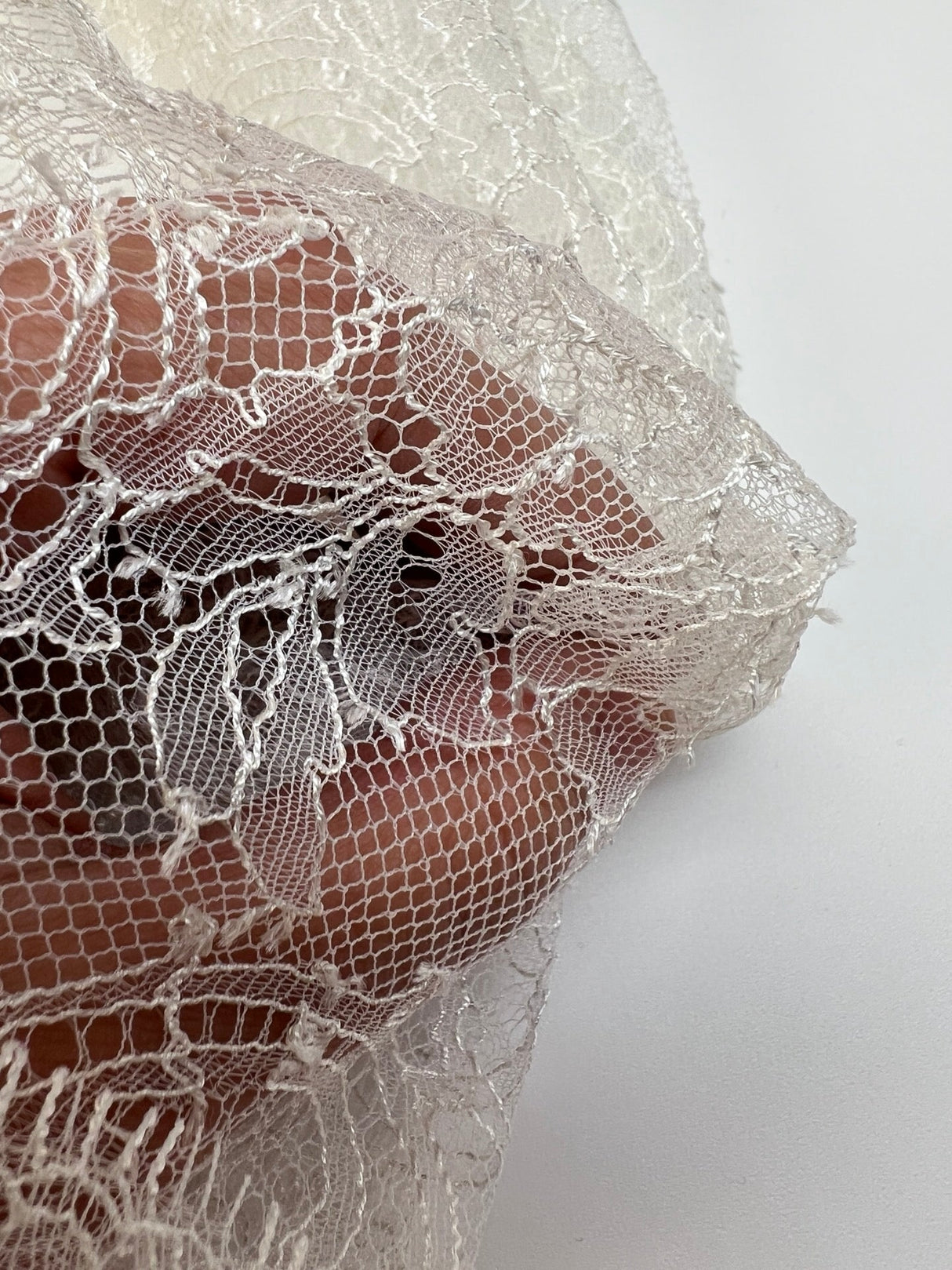 White Shade Floral Lace Polyamide Viscose