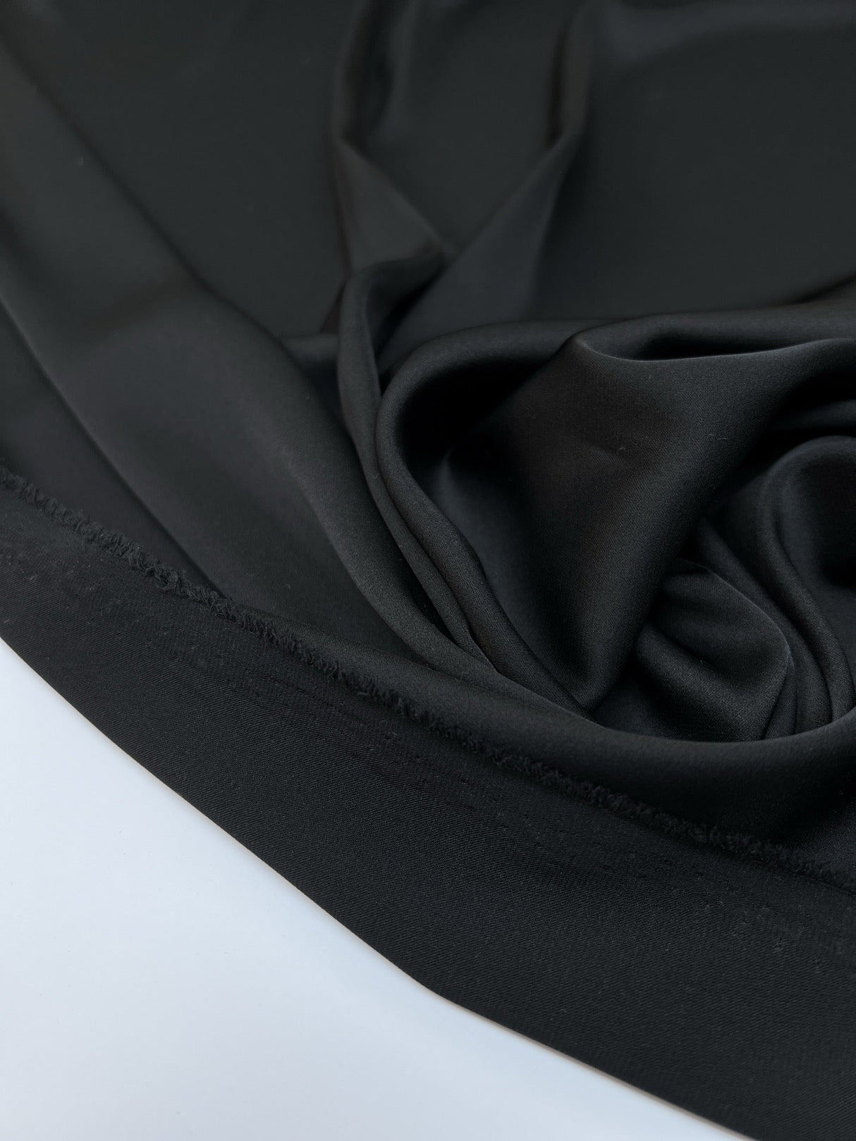 Black Stretch Sateen Fabric