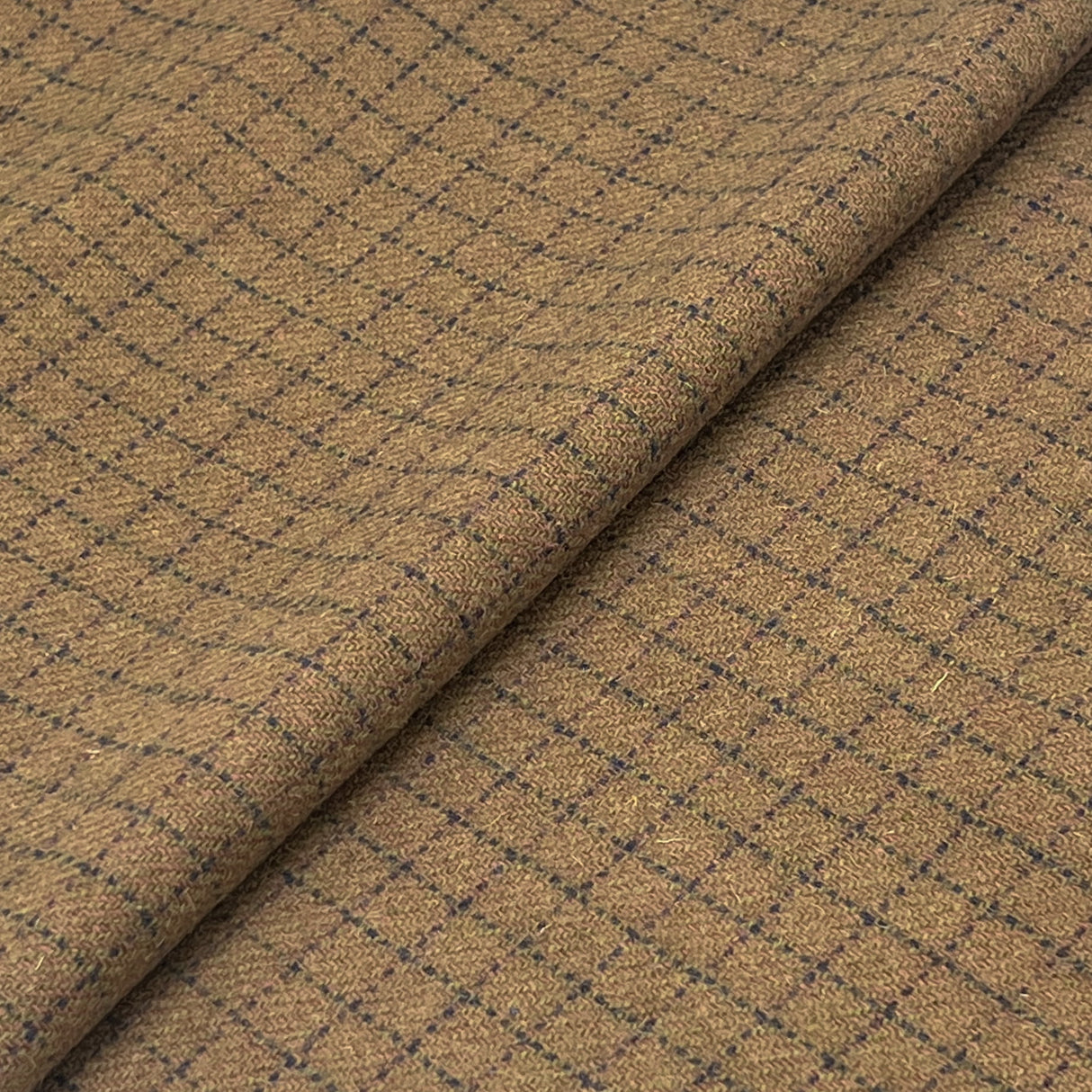 Coffee Wool Tweed Fabric - Coffee, Tweed, 60" Width