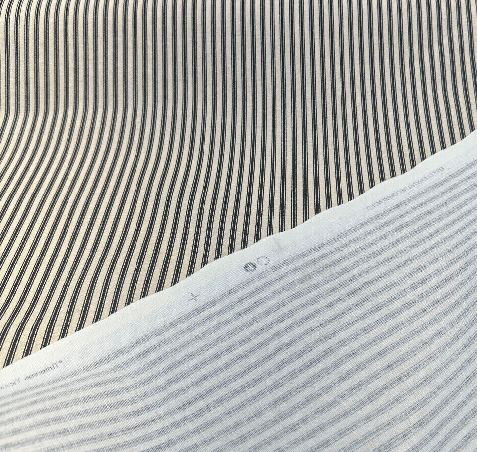 Waverly Timeless Ticking Cotton Fabric - Black Striped, 54" Width (1 Yard)