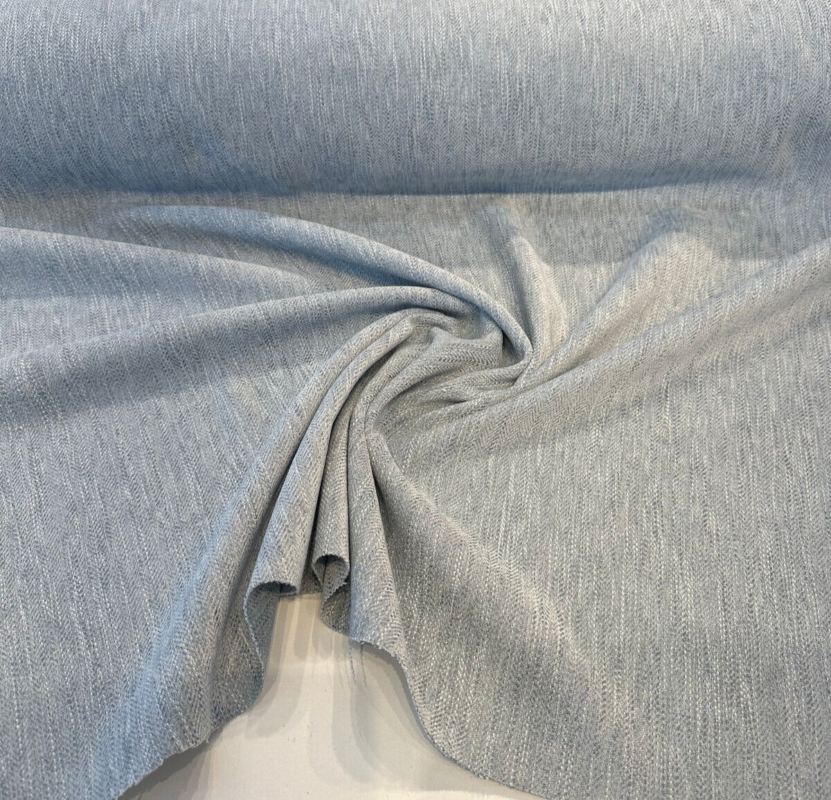 Capital Gains Chenille Fabric - Blue Sky Herringbone, 54" Width (1 Yard)
