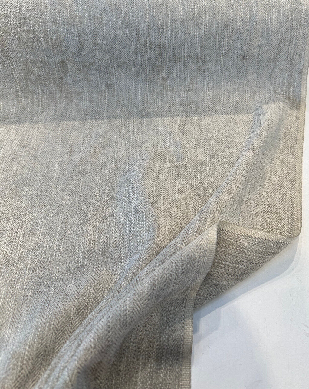 Capital Gains Chenille Upholstery Fabric - Whisper Taupe Herringbone, 54" Width (By The Yard)