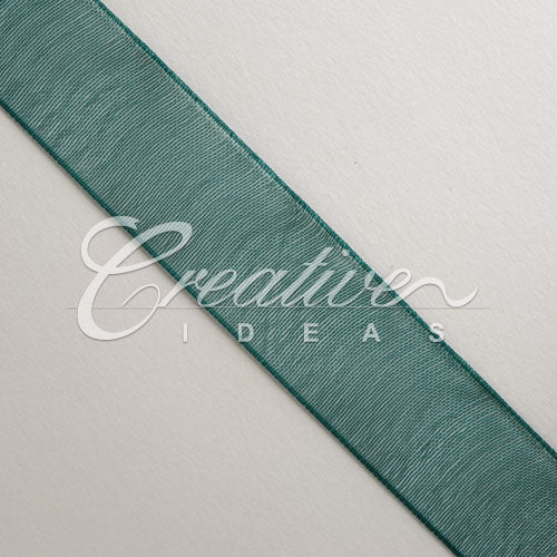 5/8" Plain Organza Sheer Ribbons - 25 Yards (Hunter Green)