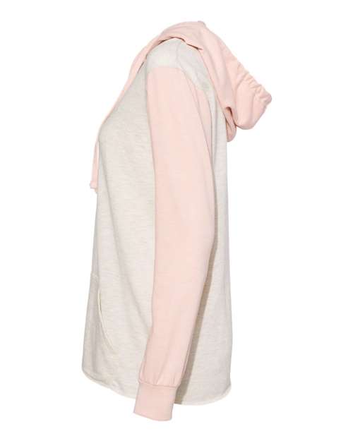 Women’s French Terry Hooded Pullover with Colorblocked Sleeves