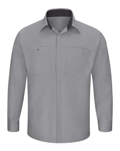Red Kap Men's Performance Plus Long Sleeve Shirt with OilBlok Technology