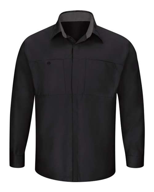 Red Kap Men's Performance Plus Long Sleeve Shirt with OilBlok Technology