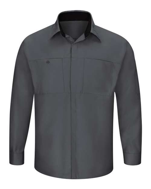 Red Kap Men's Performance Plus Long Sleeve Shirt with OilBlok Technology