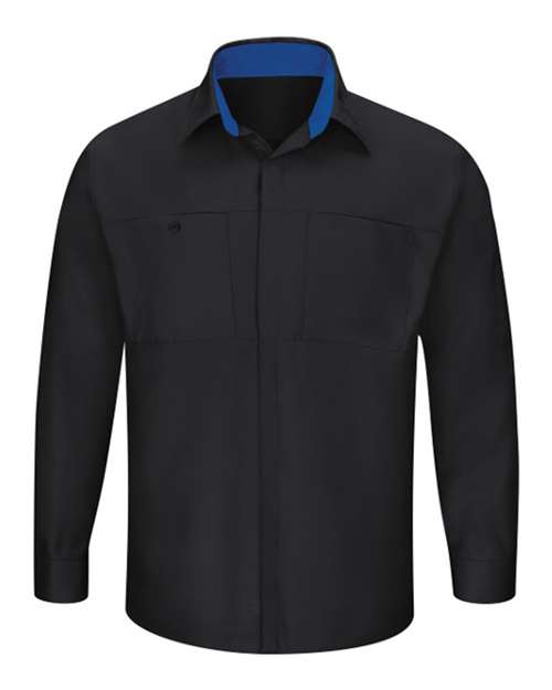 Red Kap Men's Performance Plus Long Sleeve Shirt with OilBlok Technology