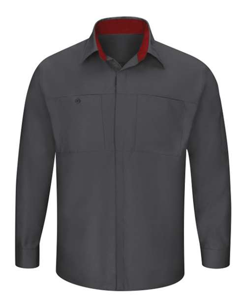 Red Kap Men's Tall Performance Plus Long Sleeve Shirt with OilBlok Technology