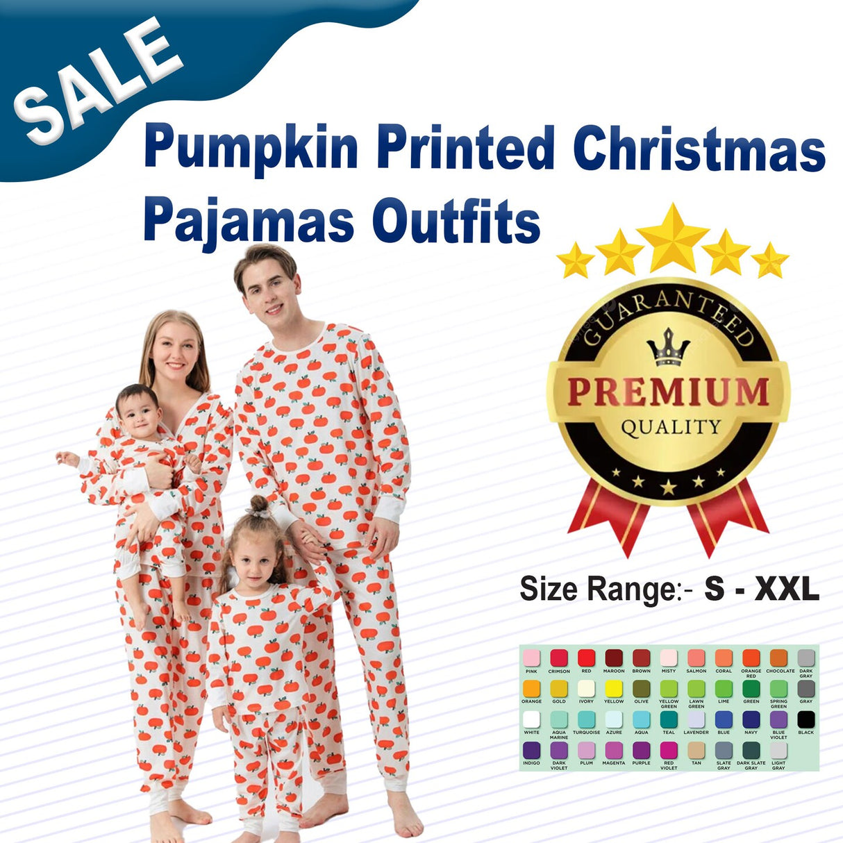Pumpkin Printed Christmas Pajamas Outfits