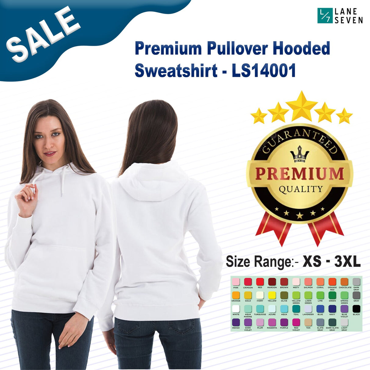 Lane Seven® Premium Pullover Hooded Sweatshirt