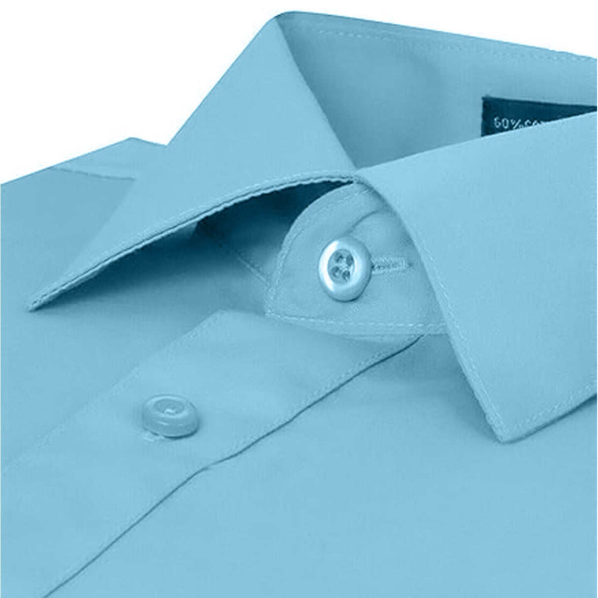 Mens Slim Fit Long Sleeve Polo Shirt Light Blue