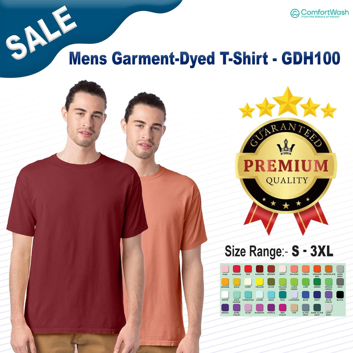 ComfortWash by Hanes® Mens Garment-Dyed T-Shirt