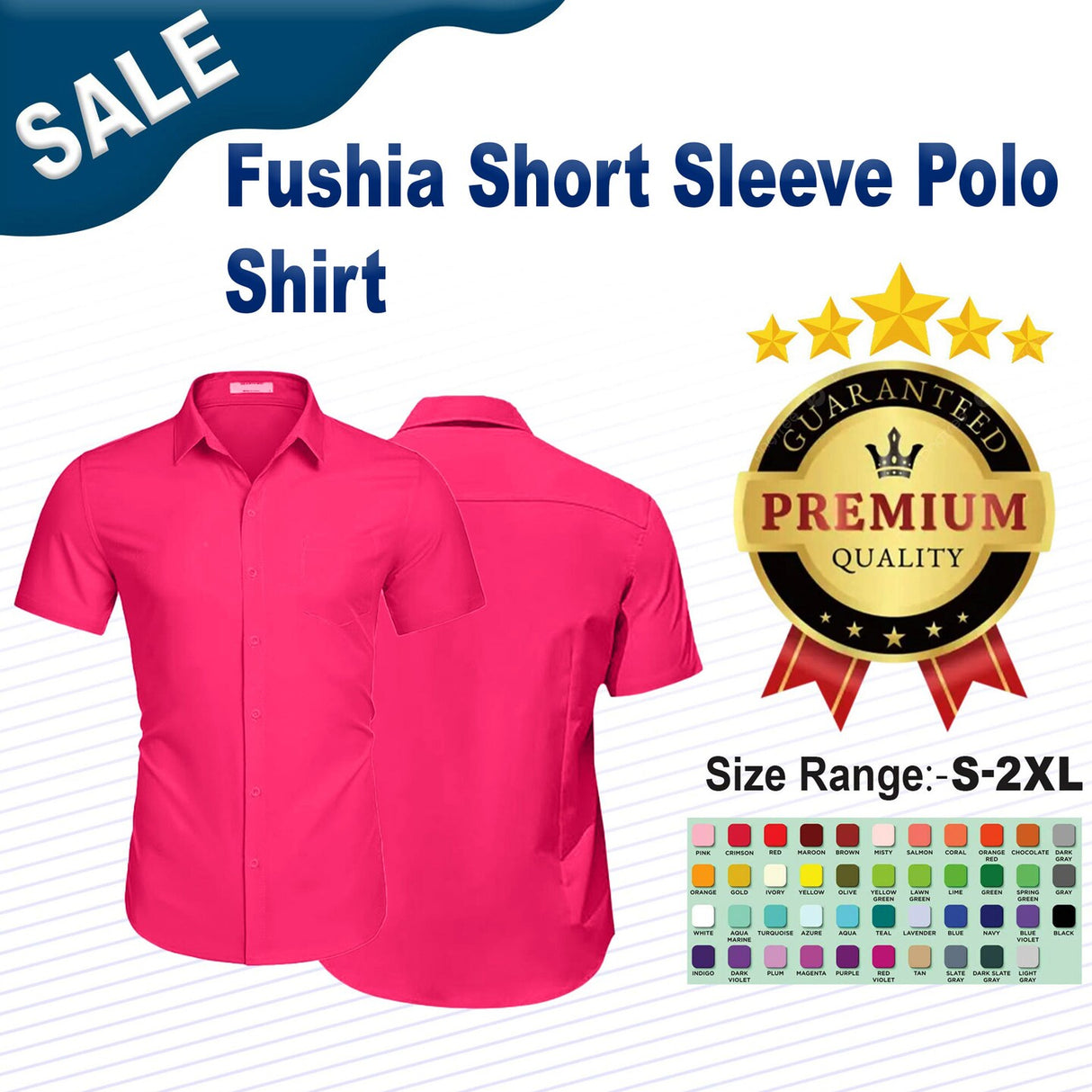 Fushia Short Sleeve Polo Shirt