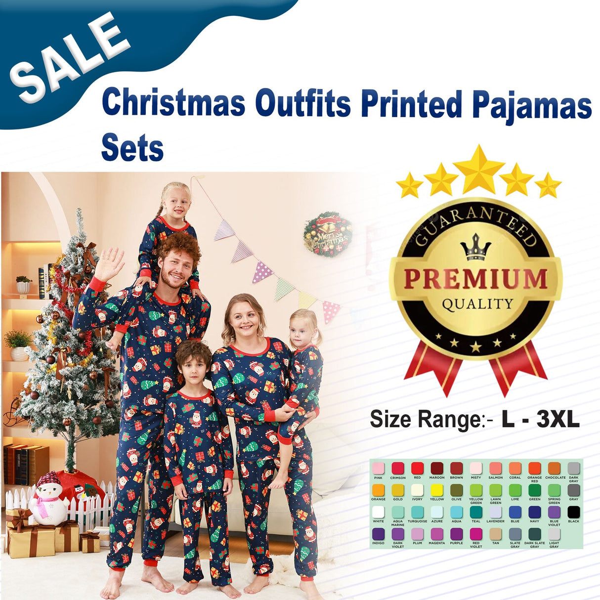 Christmas Outfits Printed Pajamas Sets