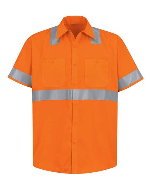 Red Kap Men's Tall High Visibility Safety Short Sleeve Work Shirt