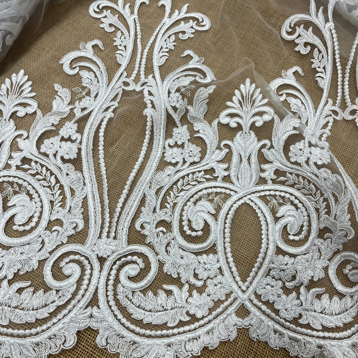 Embroidered Bridal Lace Fabric