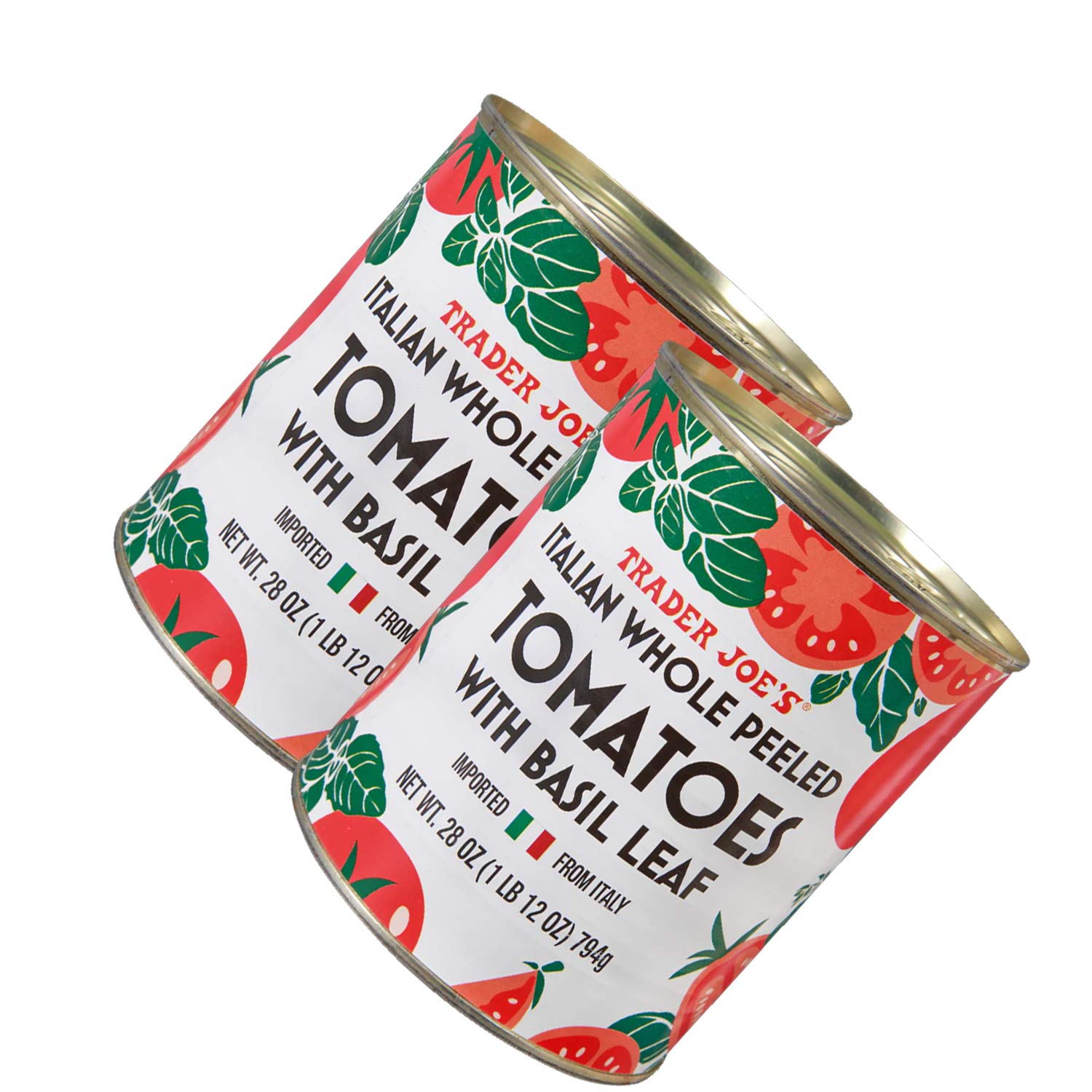 Italian Whole Peeled Tomatoes with Basil Leaf /28 Oz