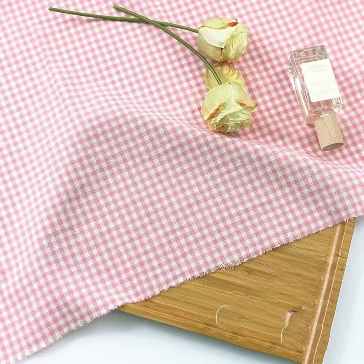 0.5m/1m/2m Pure Cotton Plaid Fabric For Tablecloths, Shirt, Women's Dresses,Home Decoration Dolls Handmade DIY Fabric