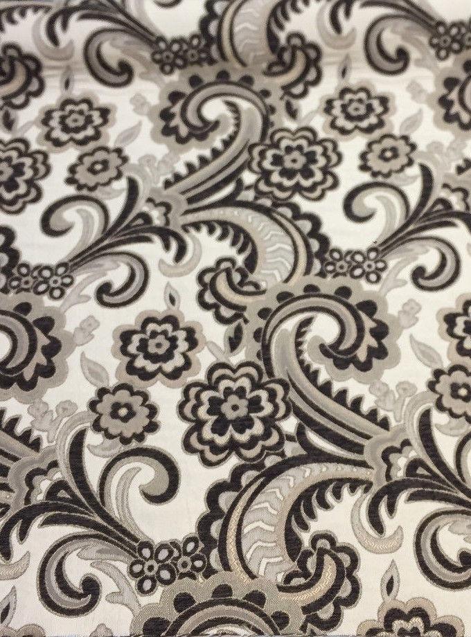 Moderna Brown Damask Chenille Fabric - Brown Damask, 56" Width (1 Yard)