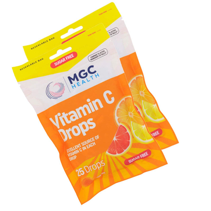 Sugar Free Vitamin C Cough Drops 25ct MGC Health Lozenges