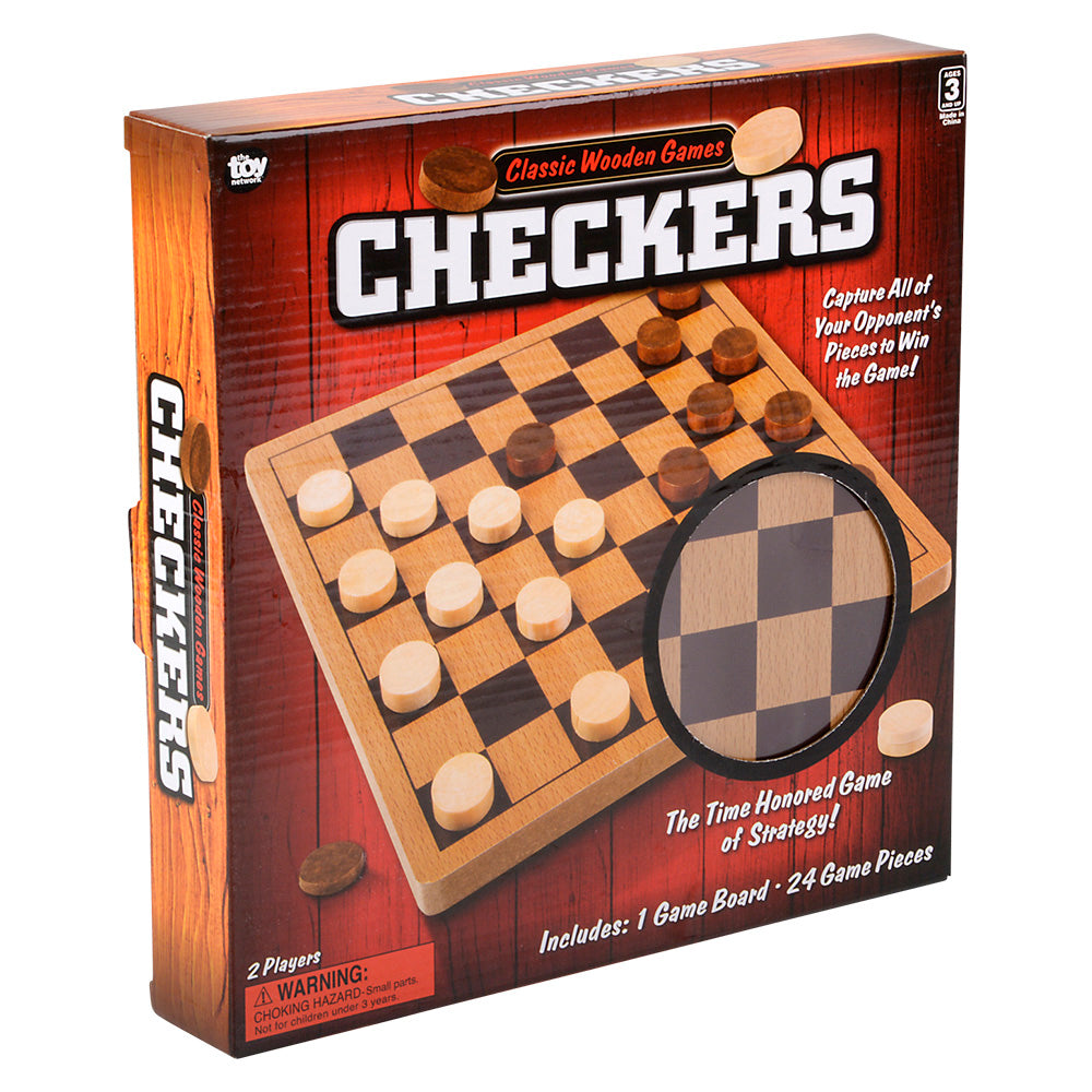 Wooden Checkers 10" (1 Box)