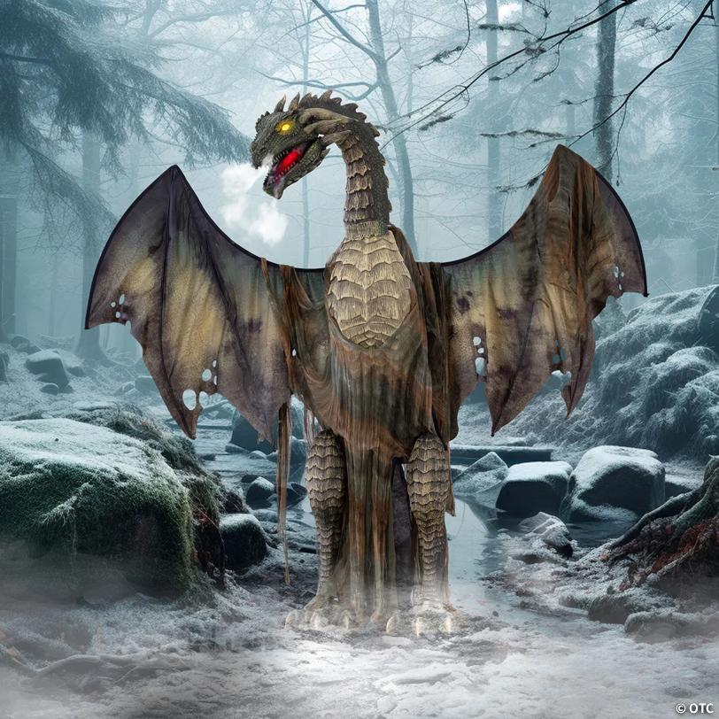 7 Ft Animated Dark Forest Dragon