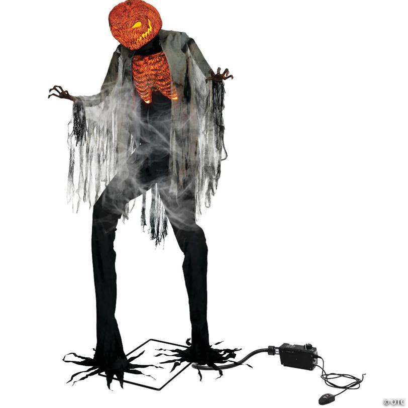 7 Ft. x 3 Ft. Animated Scorched Scarecrow with Fog Machine Decoration