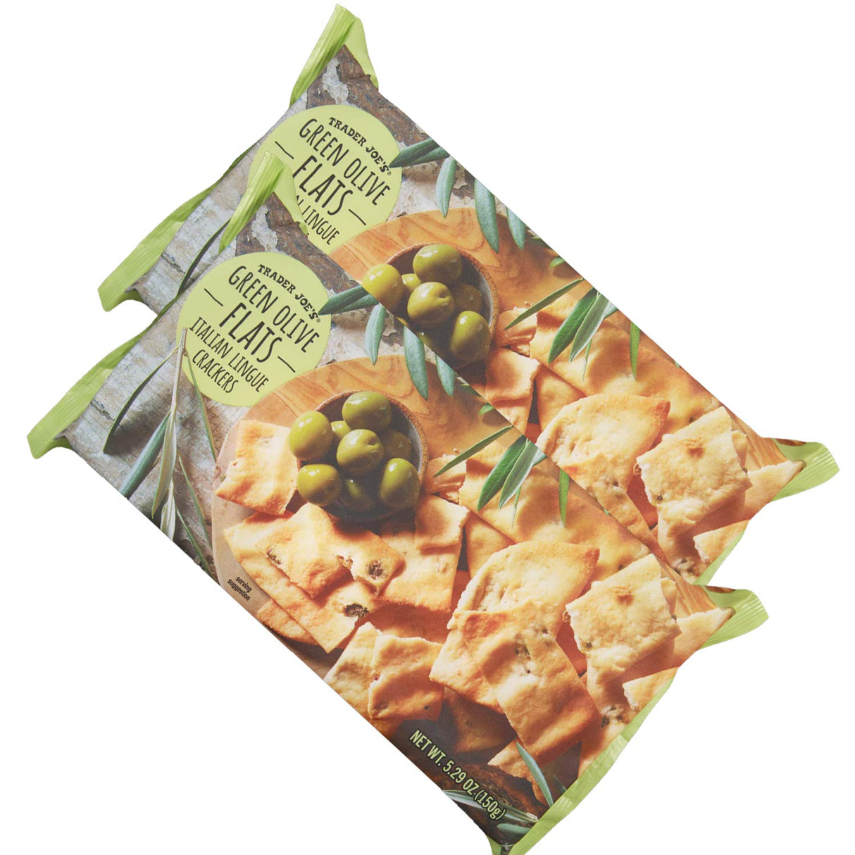 Green Olive Flats Italian Lingue Crackers 5.29 oz