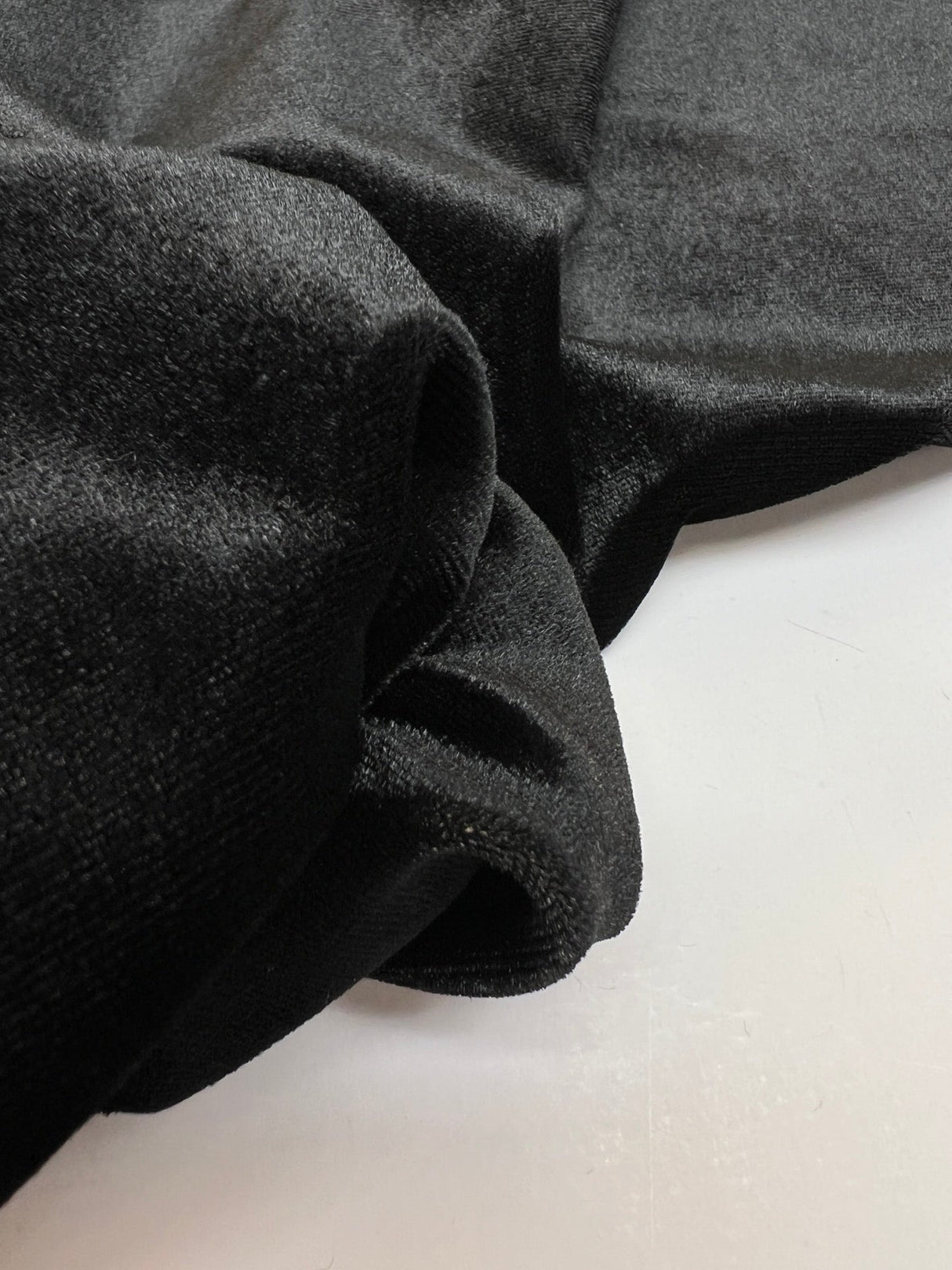Black Velour Knitted Fabric
